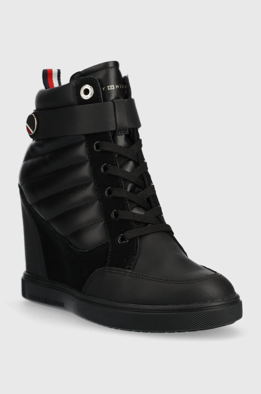 

Черевики Tommy Hilfiger Wedge Sneaker Boot колір чорний на танкетці