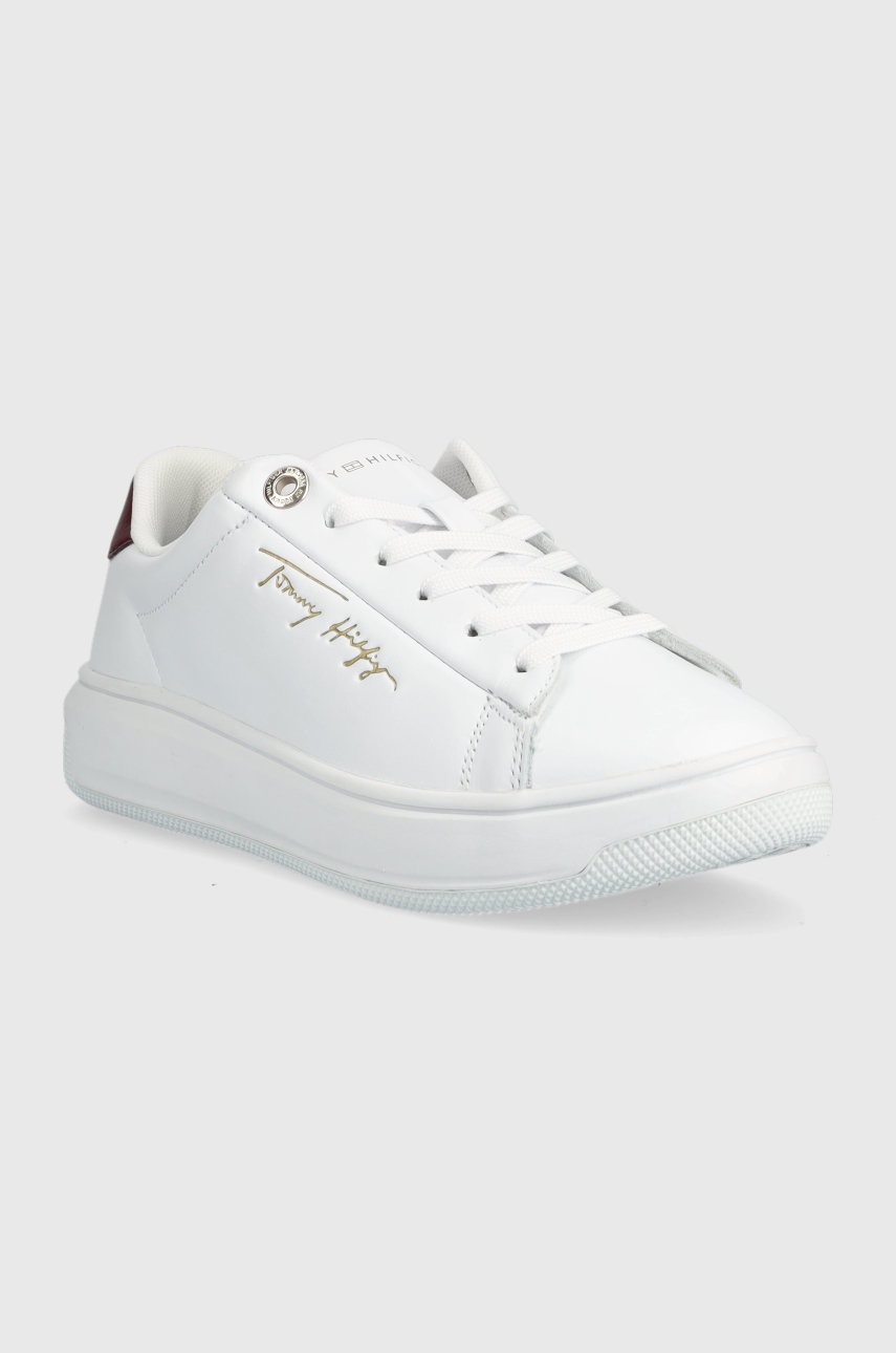 

Кожаные кроссовки Tommy Hilfiger Signature Court Sneaker цвет белый