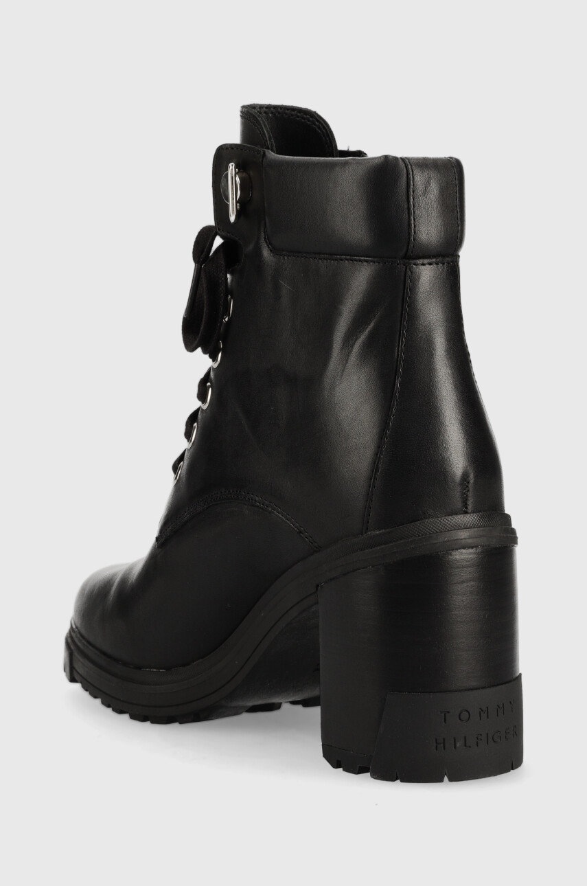 Tommy Hilfiger bokacsizma Outdoor Heel Lace Up Boot fekete, női, magassarkú termék 2. képe