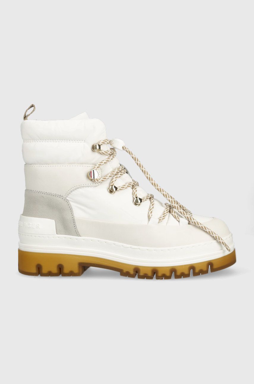 Boty Tommy Hilfiger Laced Outdoor Boot bílá barva