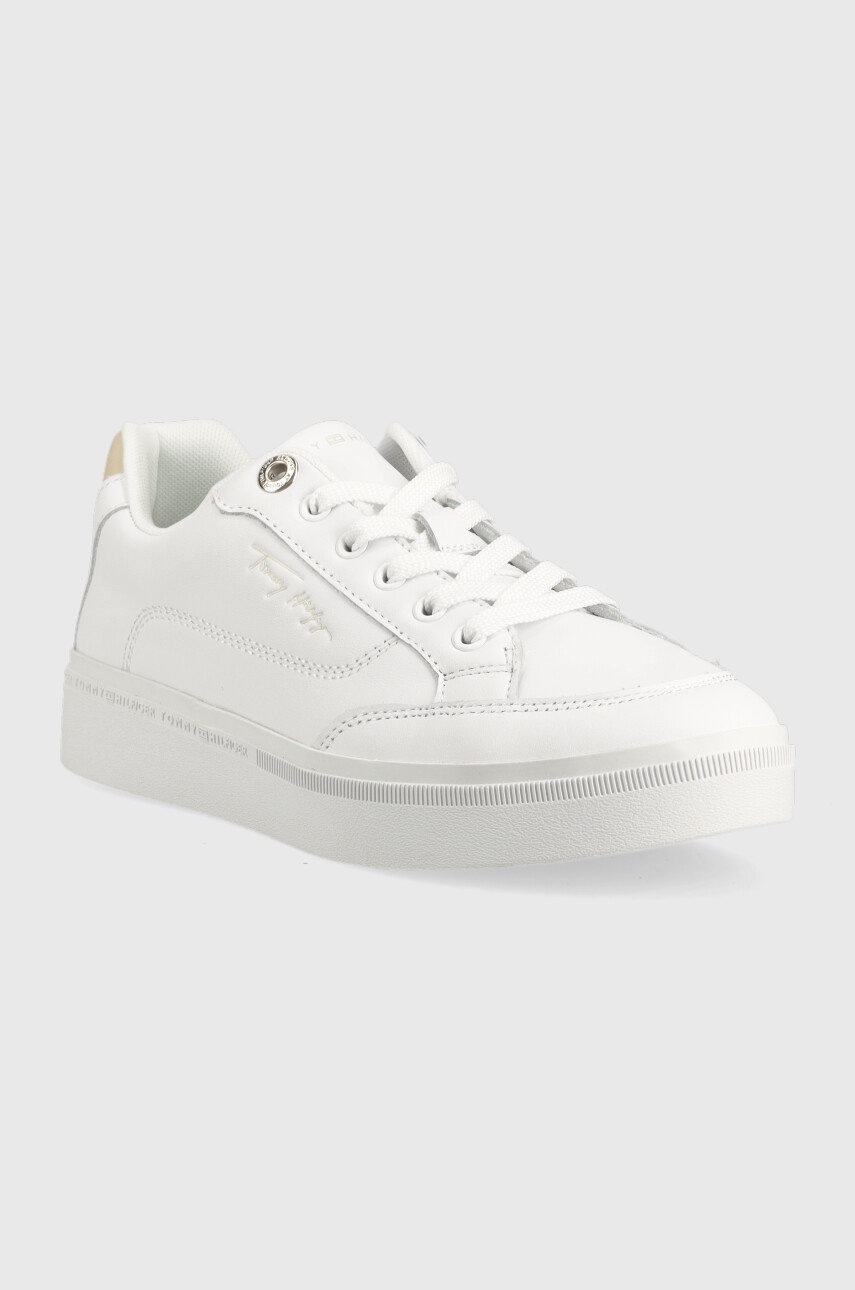 

Кожаные кроссовки Tommy Hilfiger Essential Th Court Sneaker цвет белый