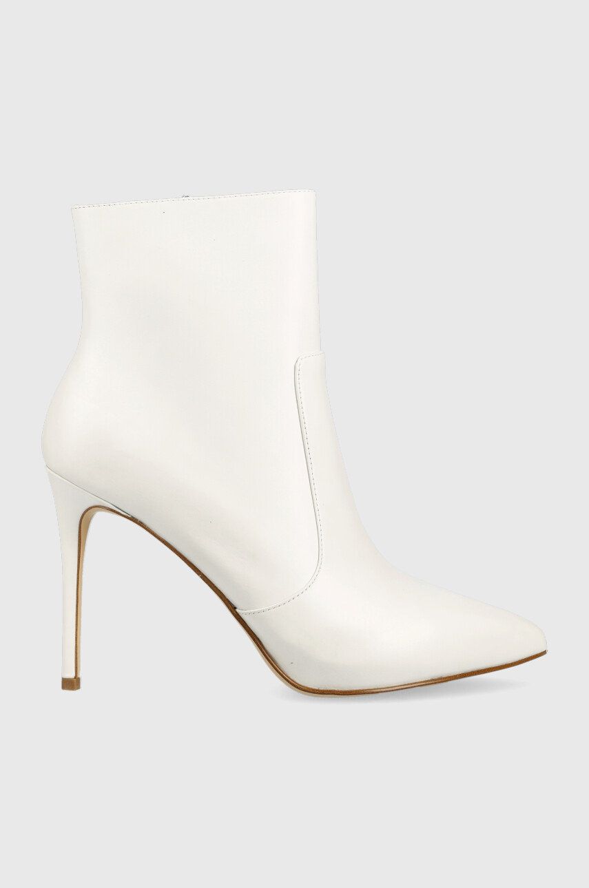 Levně Kožené kotníkové boty MICHAEL Michael Kors Rue dámské, bílá barva, na podpatku