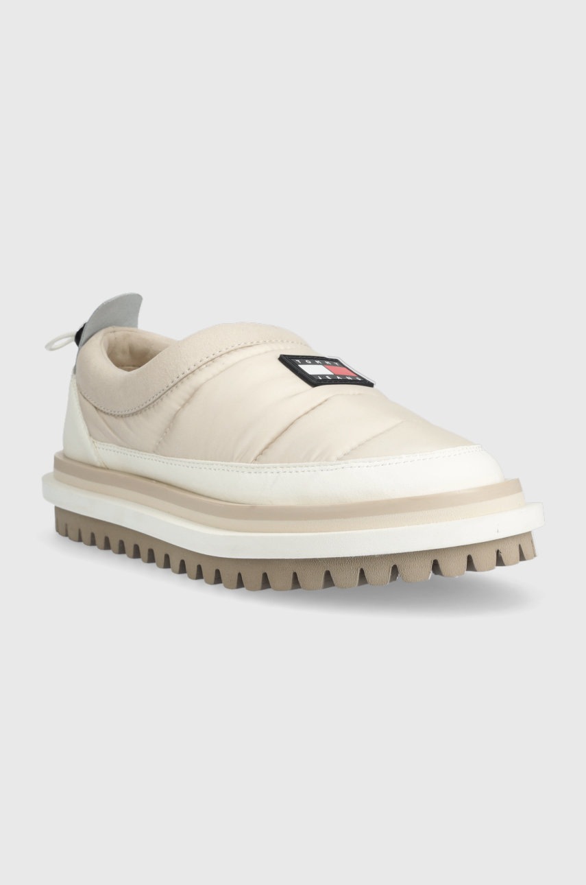 

Тапочки Tommy Jeans Padded Tommy Jeans Shoe колір бежевий