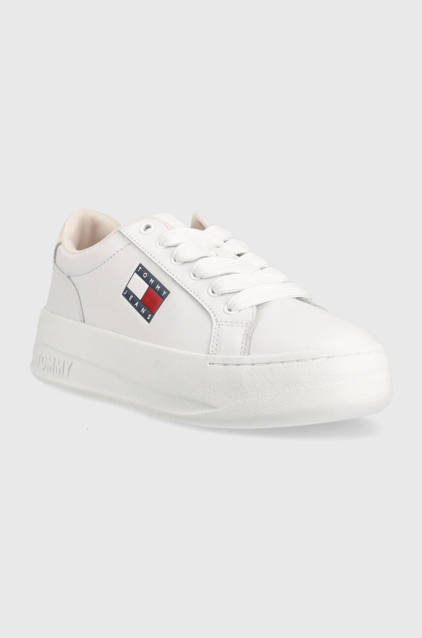 

Шкіряні кросівки Tommy Jeans Tommy Jeans City Flatform колір білий