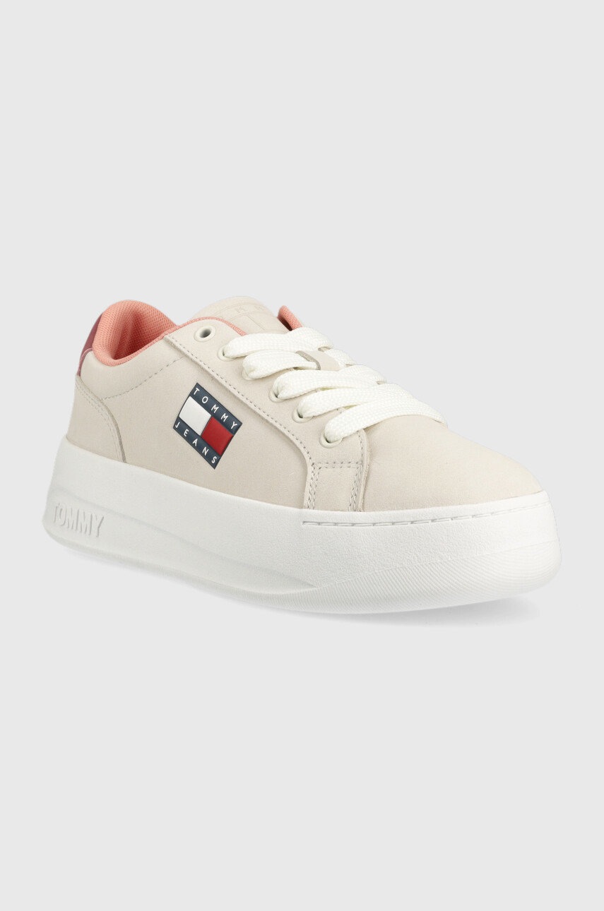 

Замшевые кроссовки Tommy Jeans Tommy Jeans Nubuk Flatform цвет бежевый