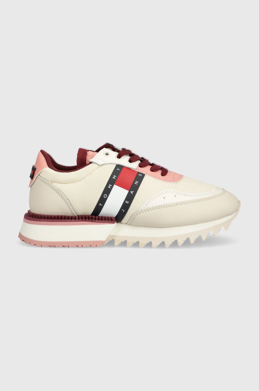 Tommy Jeans sneakersy Wmns Cleat kolor beżowy