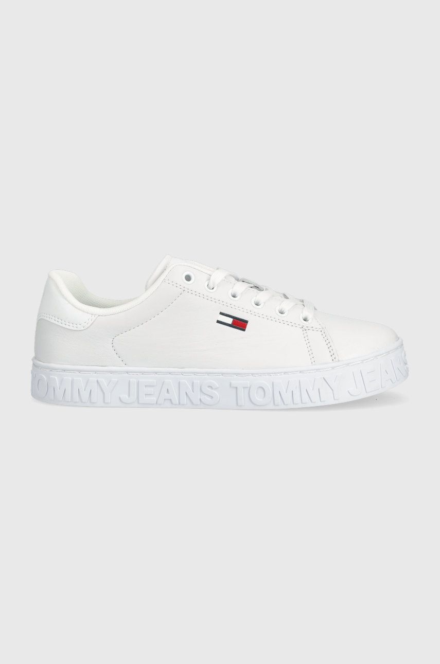 Tommy Jeans Sneakers Din Piele Cool Tommy Jeans Sneaker Ess Culoarea Alb