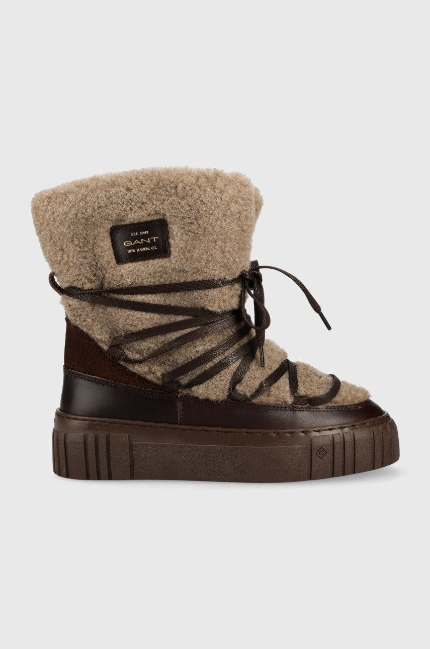 Gant cizme de iarna Snowmont culoarea maro answear.ro imagine noua