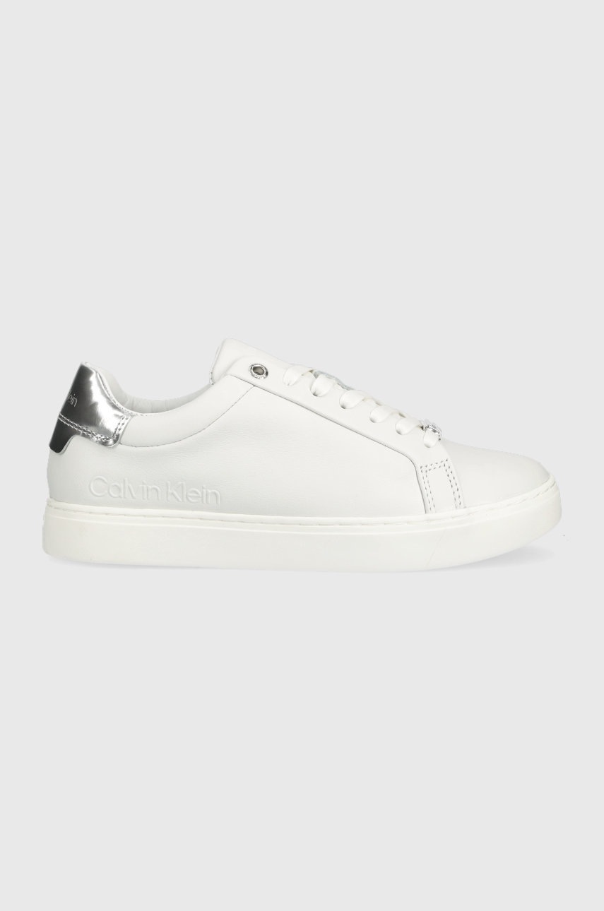 

Кожени маратонки Calvin Klein Cupsole Lace Up в бяло, Бял