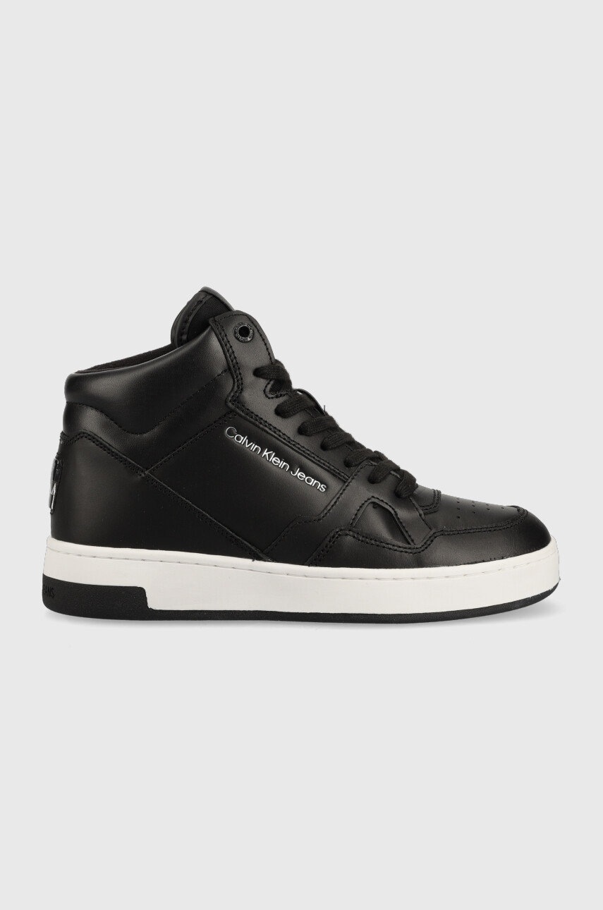 

Маратонки Calvin Klein Jeans Basket Cupsole Mid в черно, Черен
