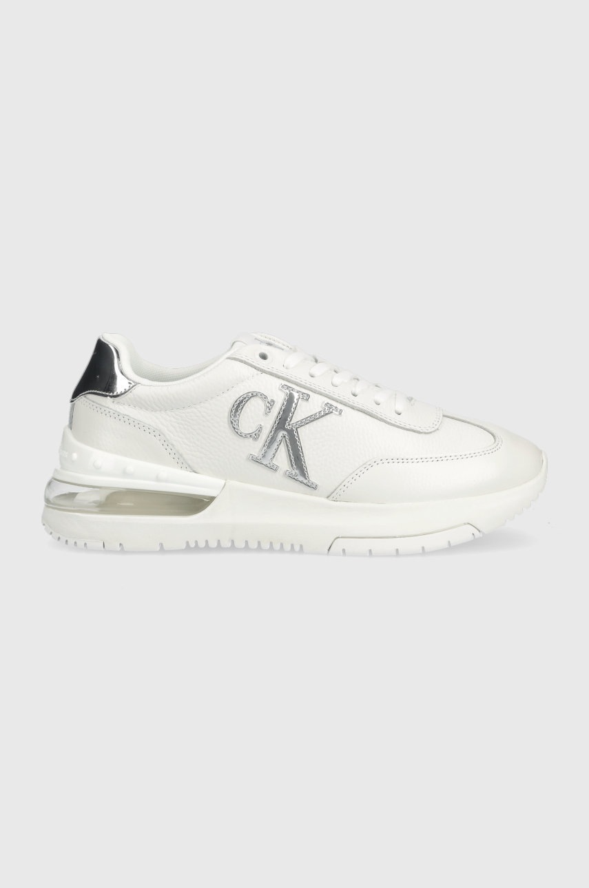 

Кожени маратонки Calvin Klein Jeans Sporty Runner Comfair Laceup в бяло, Бял