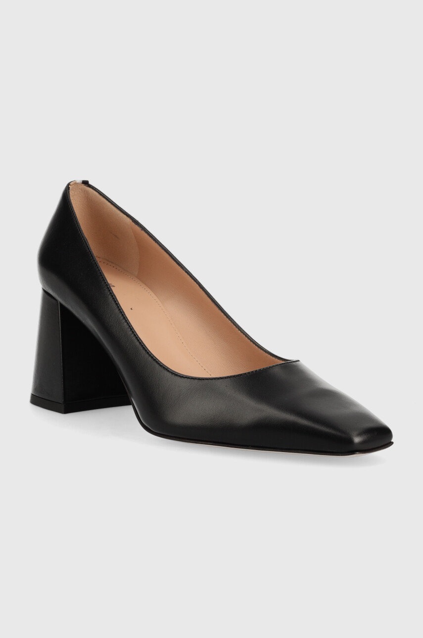 

Шкіряні туфлі BOSS Charlotte Pump колір чорний каблук блок