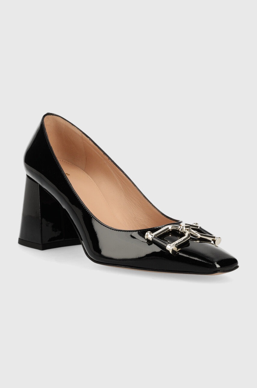 

Кожаные туфли BOSS Charlotte Pump цвет чёрный каблук кирпичик