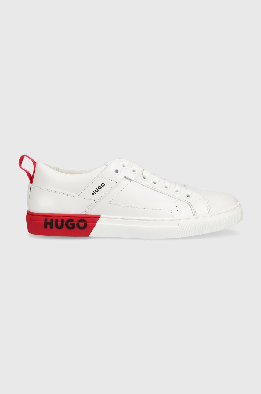 

Кожени маратонки HUGO Mayfair Lowcut в бяло, Бял