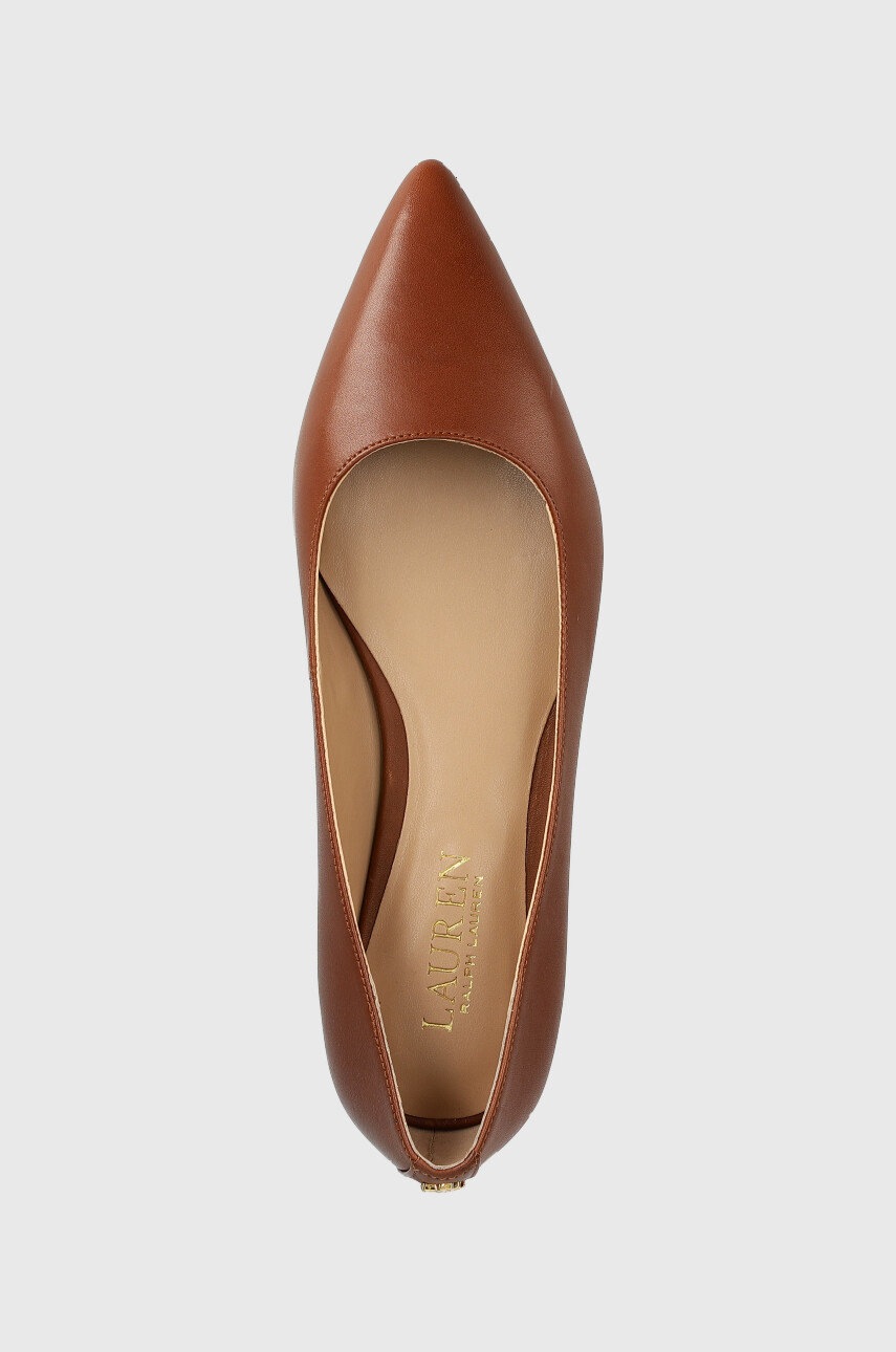 Шкіряні балетки Lauren Ralph Lauren London колір коричневий 802862706002 