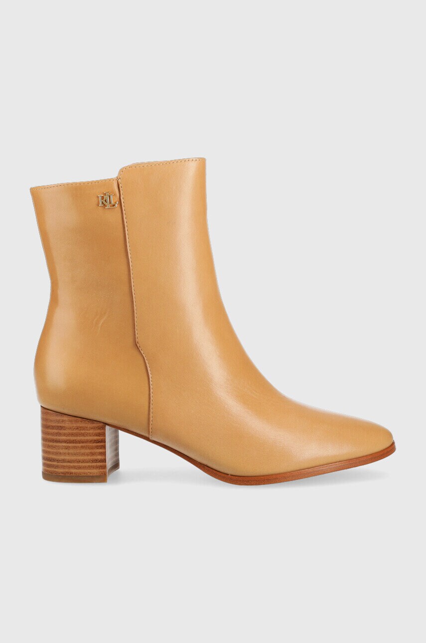 

Кожени боти Lauren Ralph Lauren Wendey в бежово с висок ток 802871302003, Бежов