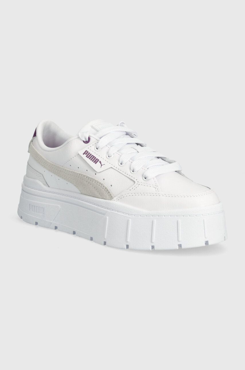 Puma sneakers din piele Mayze Stack Wns culoarea alb 384363