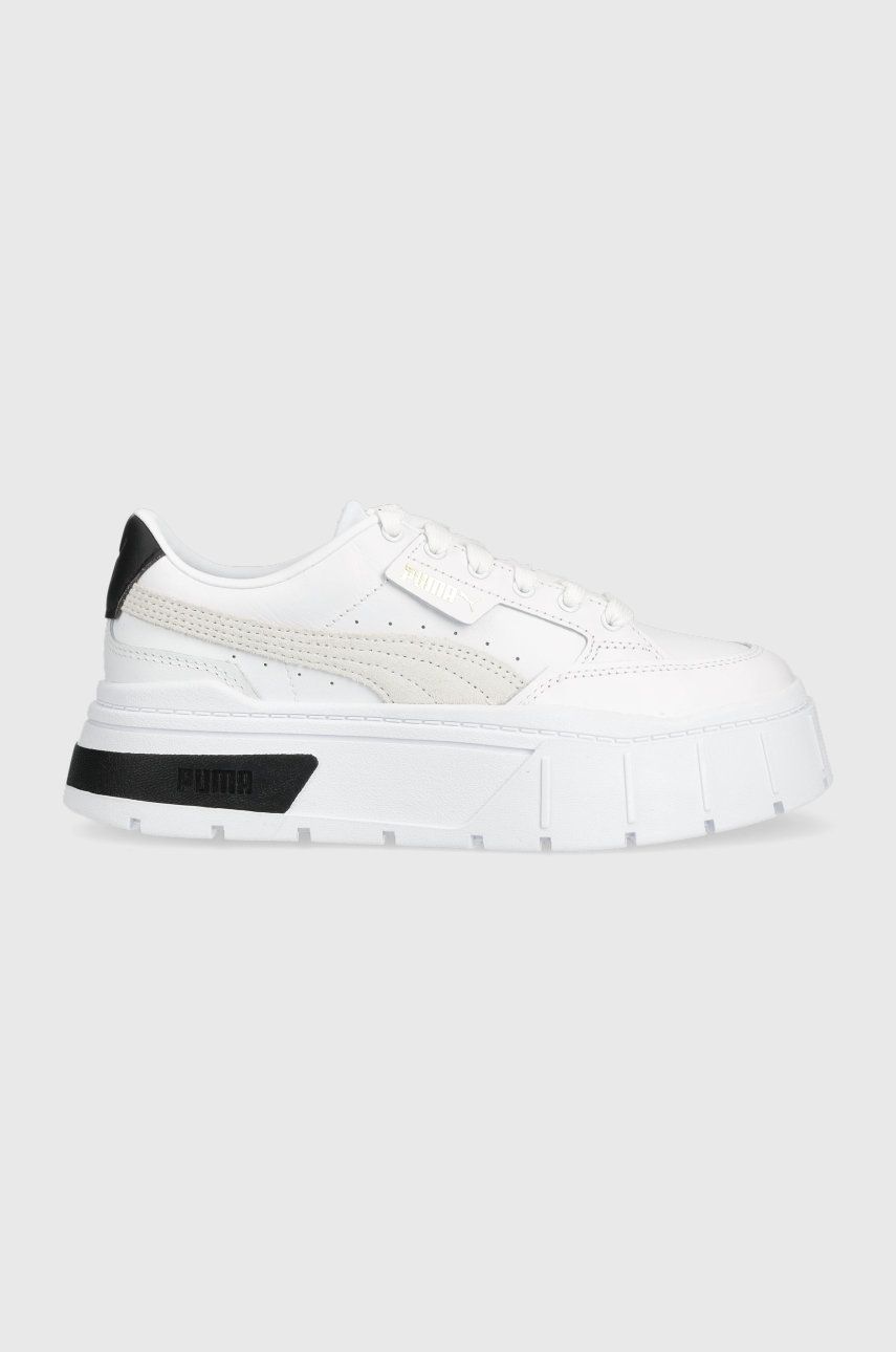 Puma sneakers din piele Mayze Stack Wns culoarea alb, 384363