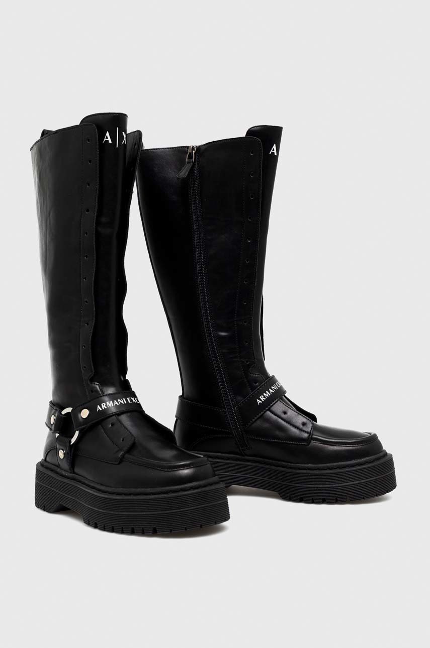 

Сапоги Armani Exchange женские цвет чёрный на платформе