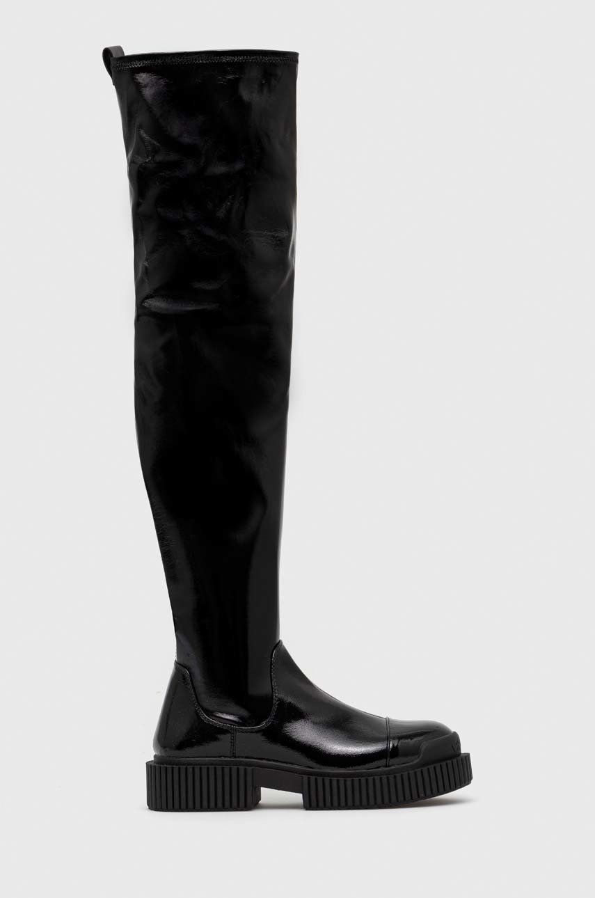 Armani Exchange cizme femei, culoarea negru, cu platforma answear.ro imagine noua