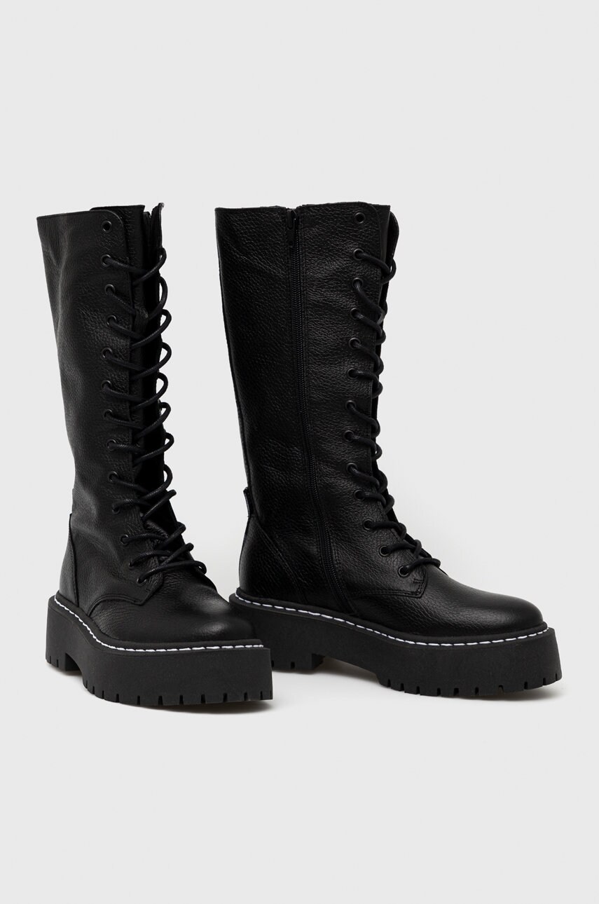 

Шкіряні черевики Steve Madden Vroom жіночі колір чорний на платформі