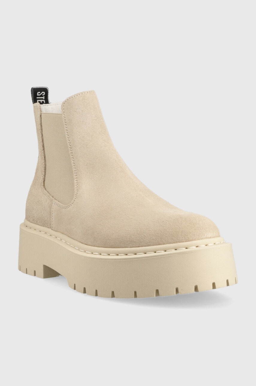 

Замшеві черевики Steve Madden Veerly жіночі колір бежевий на платформі