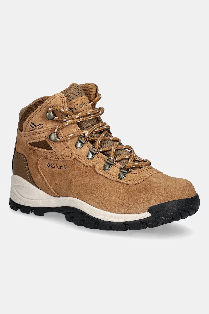 Columbia pantofi Newton Ridge Plus Waterproof femei, culoarea maro Columbia pantofi Newton Ridge Plus Waterproof femei, culoarea maro