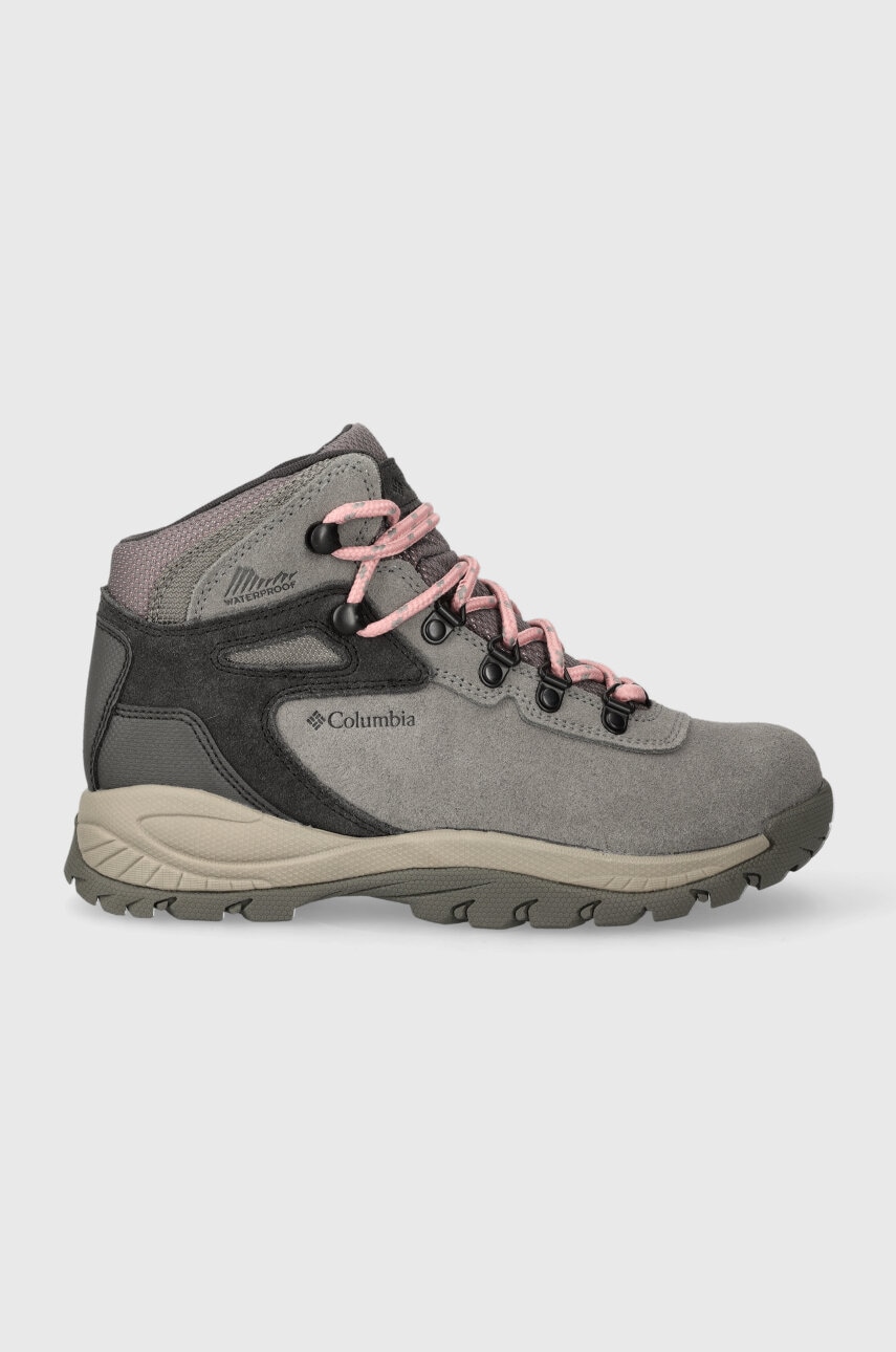 Columbia pantofi Newton Ridge Plus Waterproof femei, culoarea gri