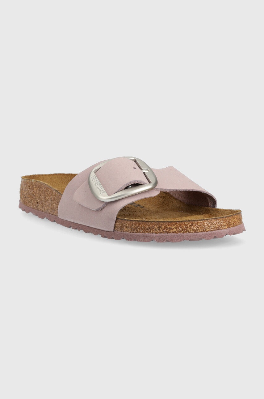 

Замшевые шлепанцы Birkenstock Madrid Big Buckle женские цвет фиолетовый