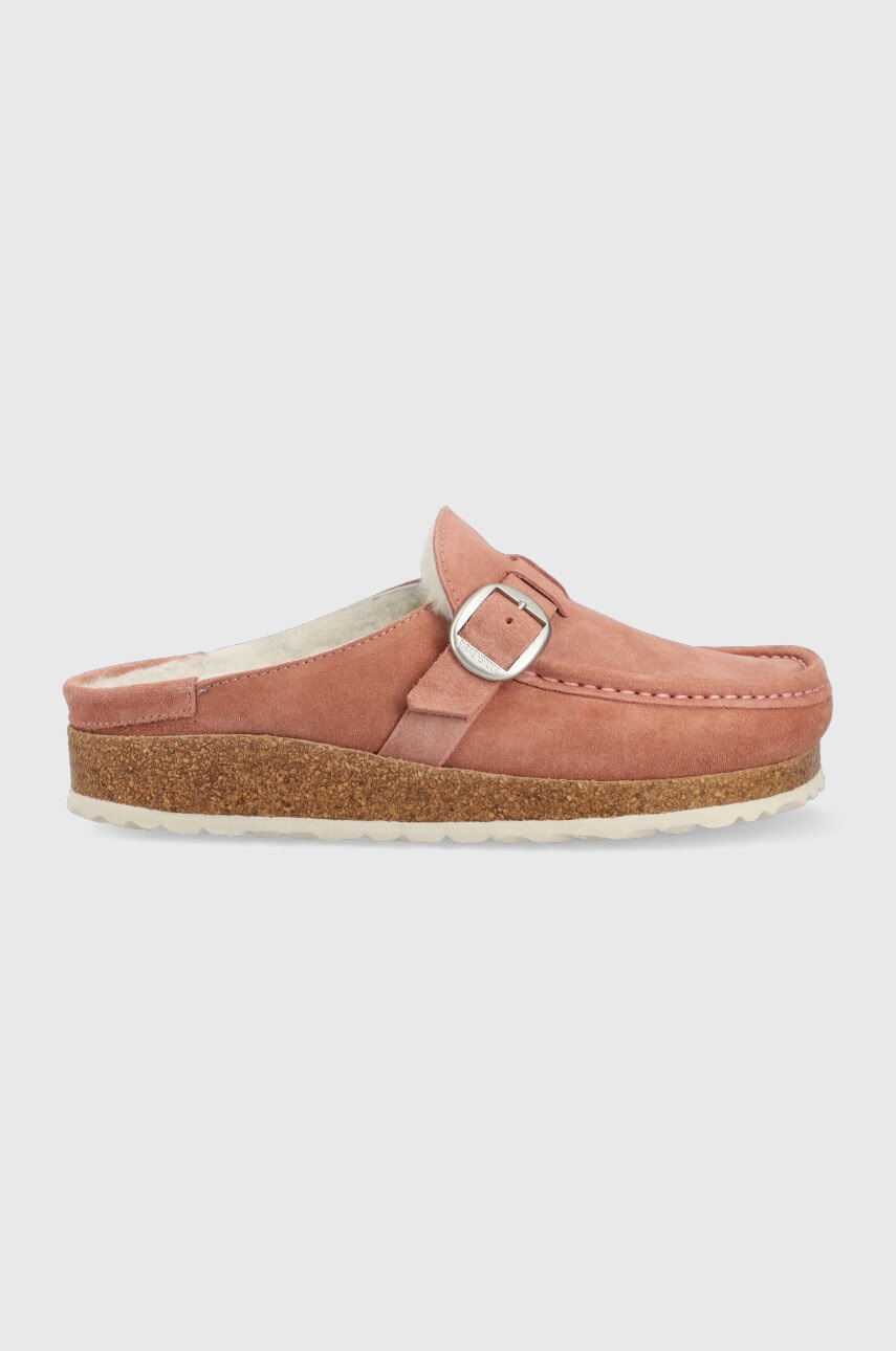 Birkenstock Papuci Din Piele Intoarsa Buckley Culoarea Roz