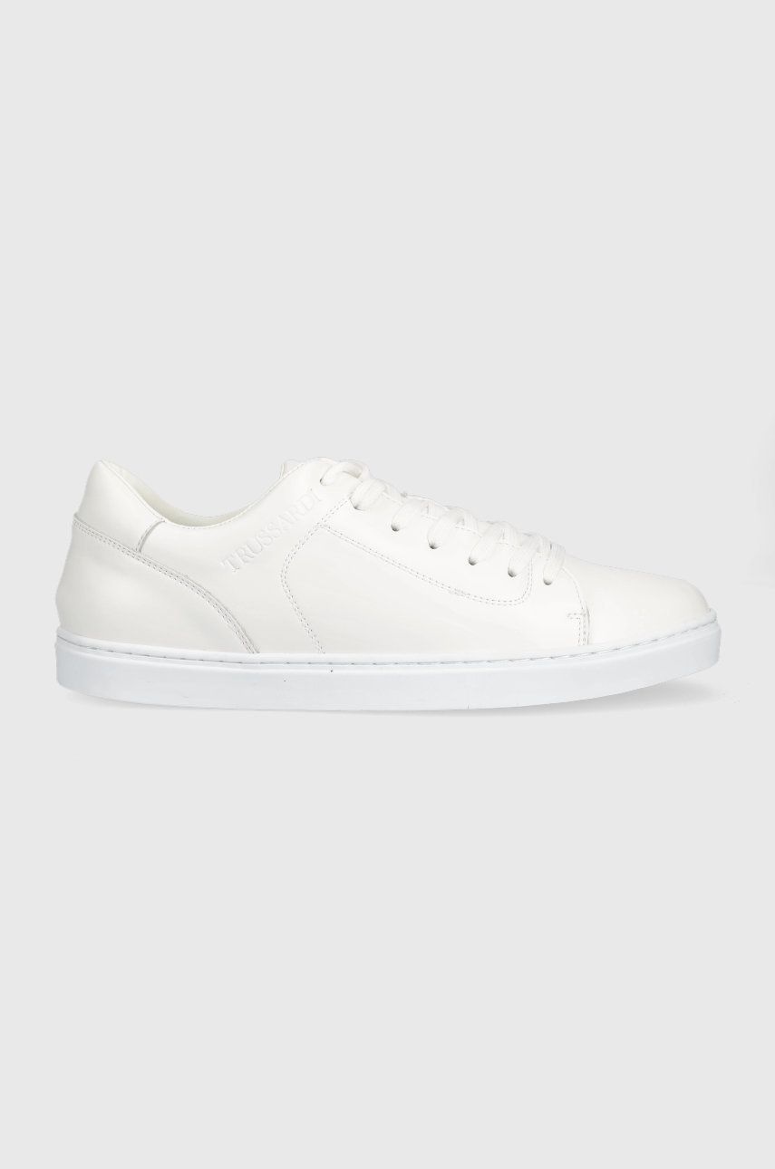 Trussardi sneakers din piele Perlite Cupsole culoarea alb alb imagine noua