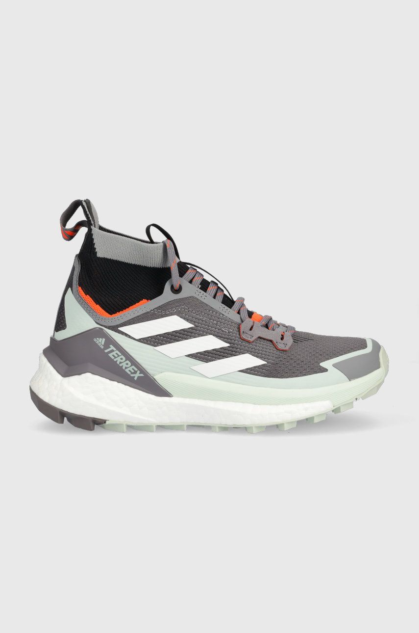 Boty adidas TERREX Free Hiker 2 dámské, šedá barva - šedá -  Svršek: Umělá hmota