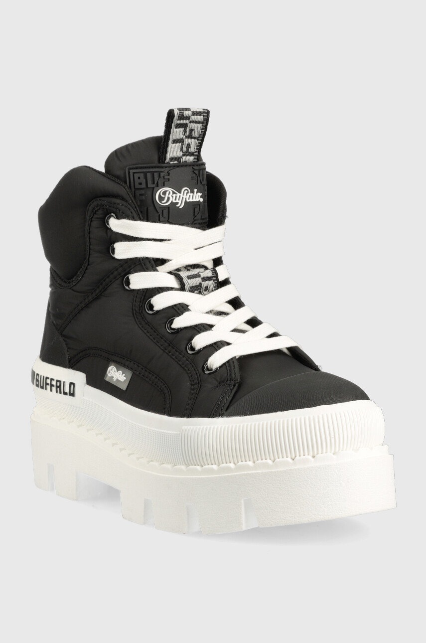 

Ботинки Buffalo Raven Laceup Mid женские цвет чёрный на платформе