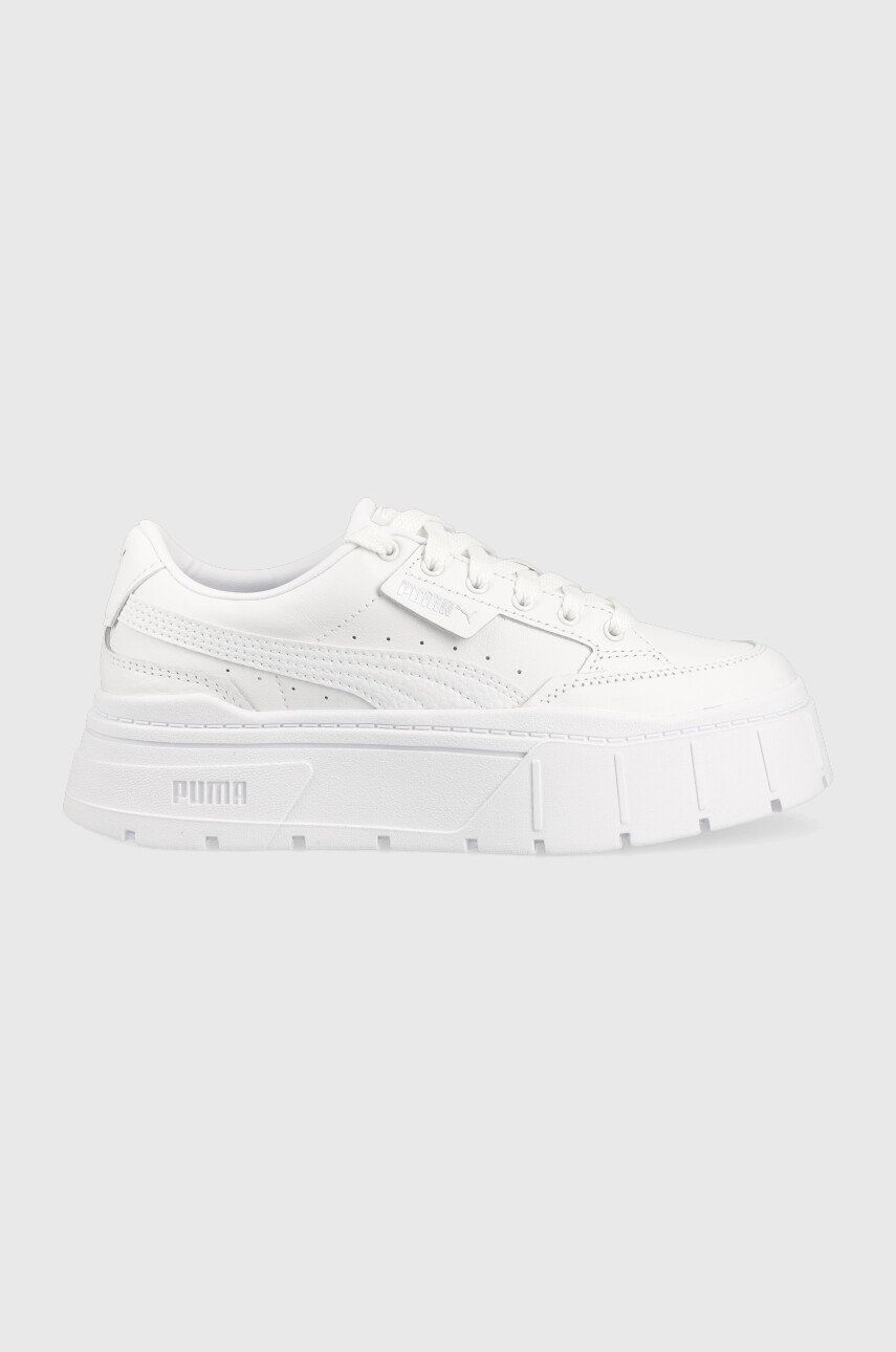 Sneakers boty Puma Mayze Stack Lthr Wns bílá barva - bílá -  Svršek: Umělá hmota