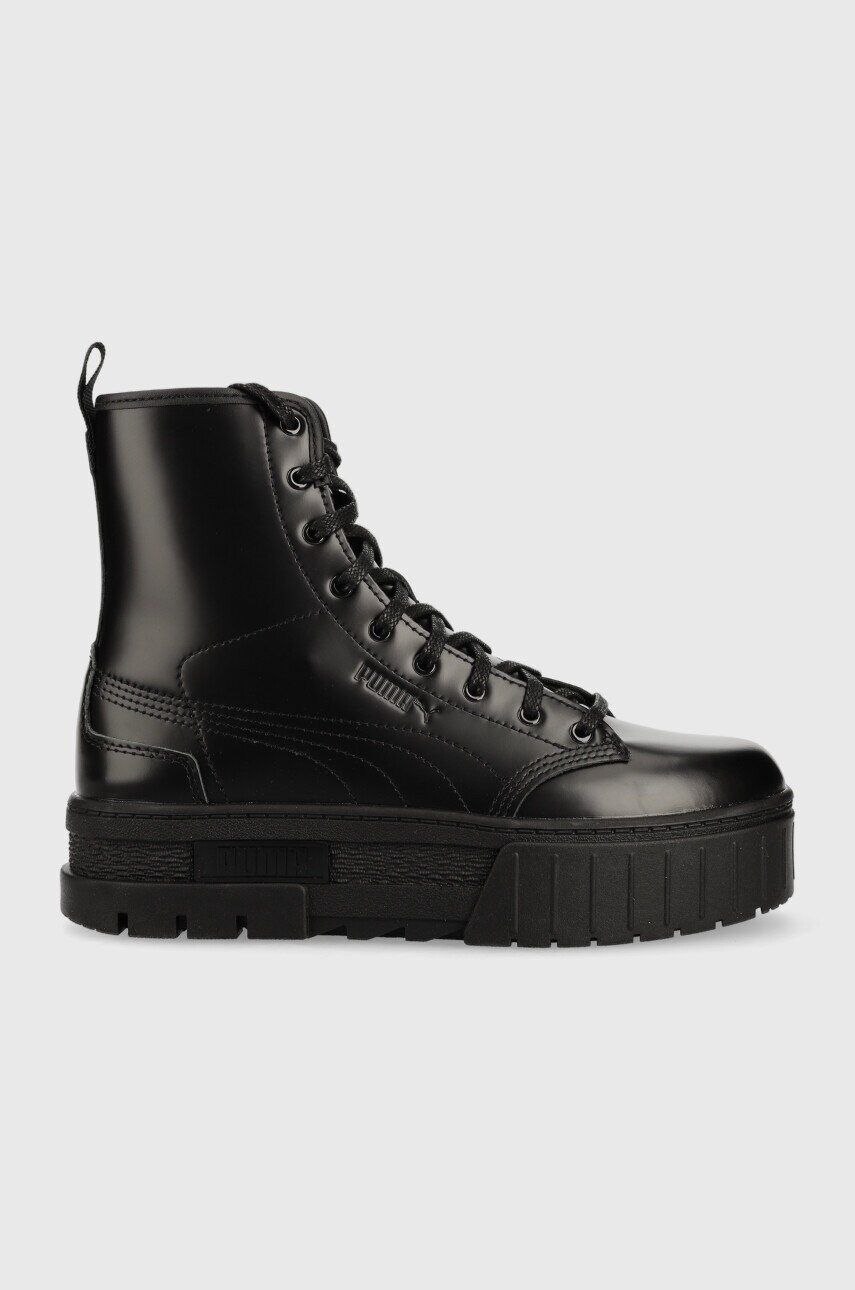 Puma sneakers din piele x dua lipa femei, culoarea negru,