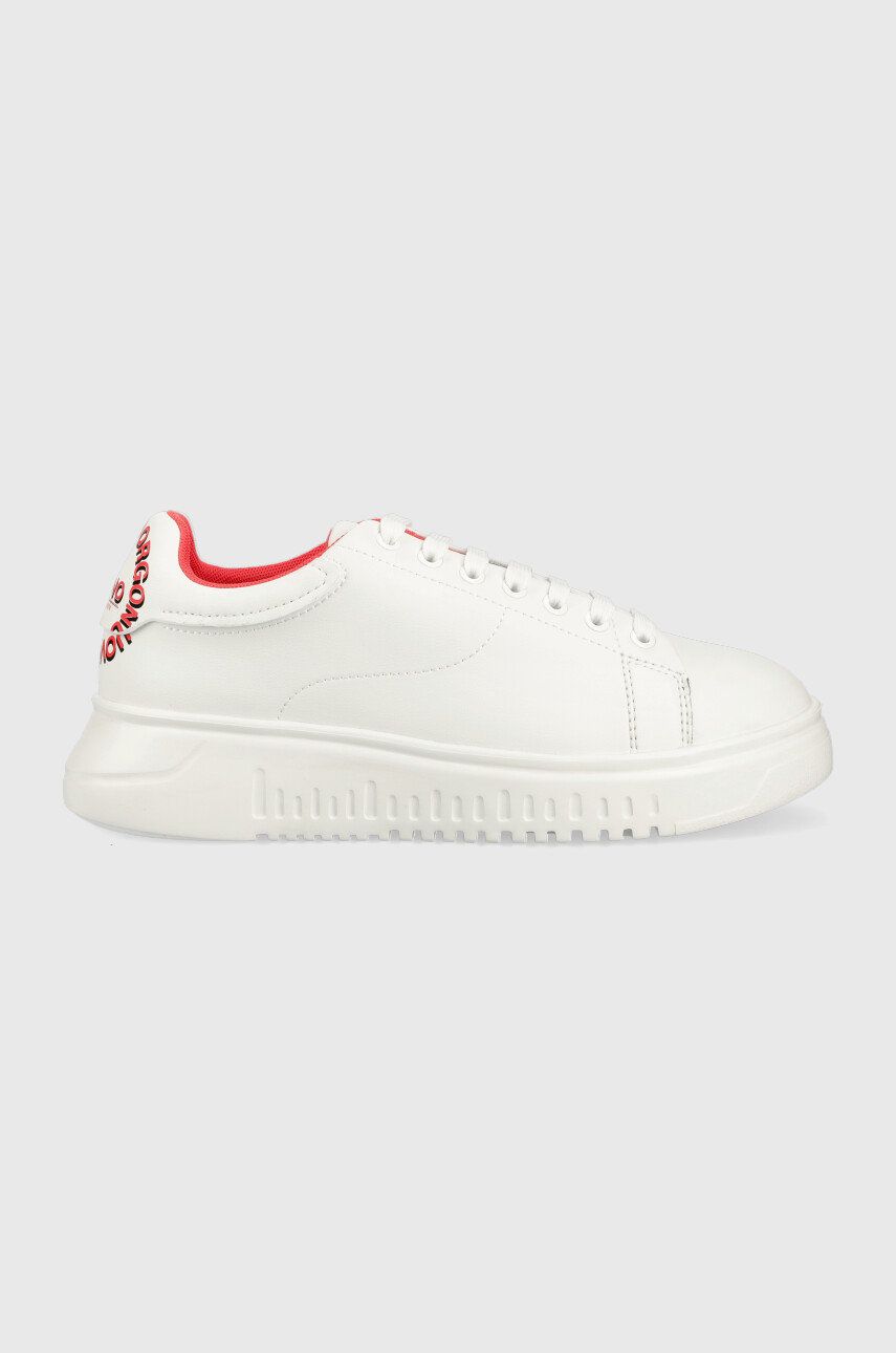 Emporio Armani sneakers din piele culoarea alb alb imagine noua