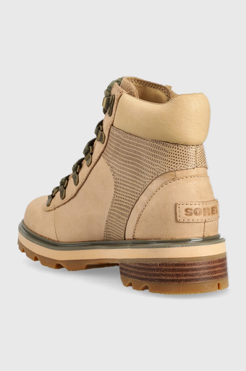 Замшеві черевики Sorel Lennox Hiker жіночі колір коричневий на платформі 