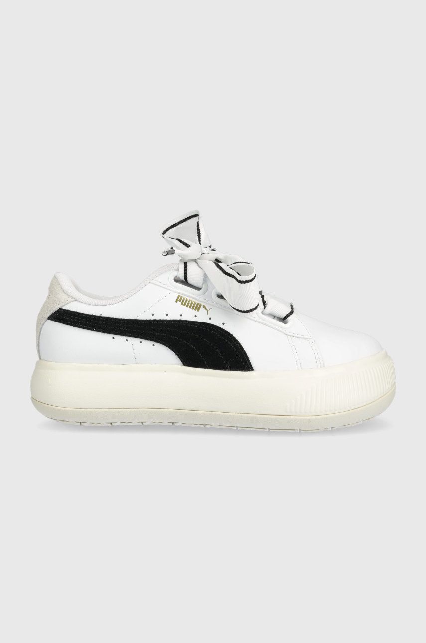 Puma sneakers din piele culoarea alb alb imagine noua