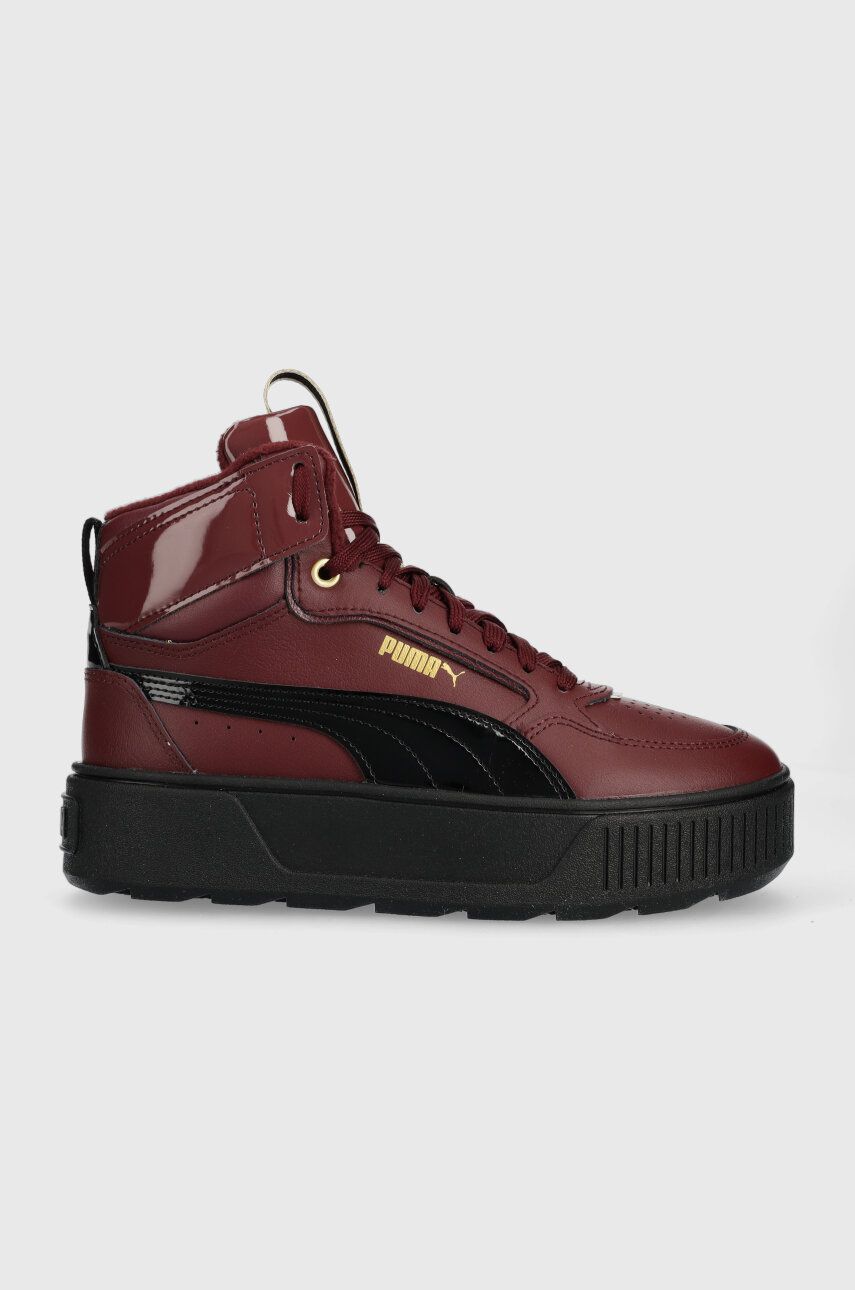 Sneakers boty Puma červená barva - burgundské -  Svršek: Umělá hmota
