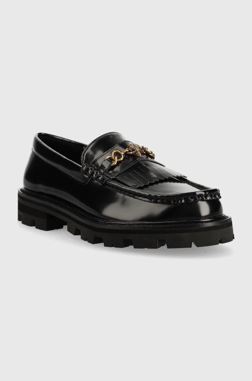 

Кожаные мокасины Kurt Geiger London Carnaby Chunky женские цвет чёрный на плоском ходу 9422100109