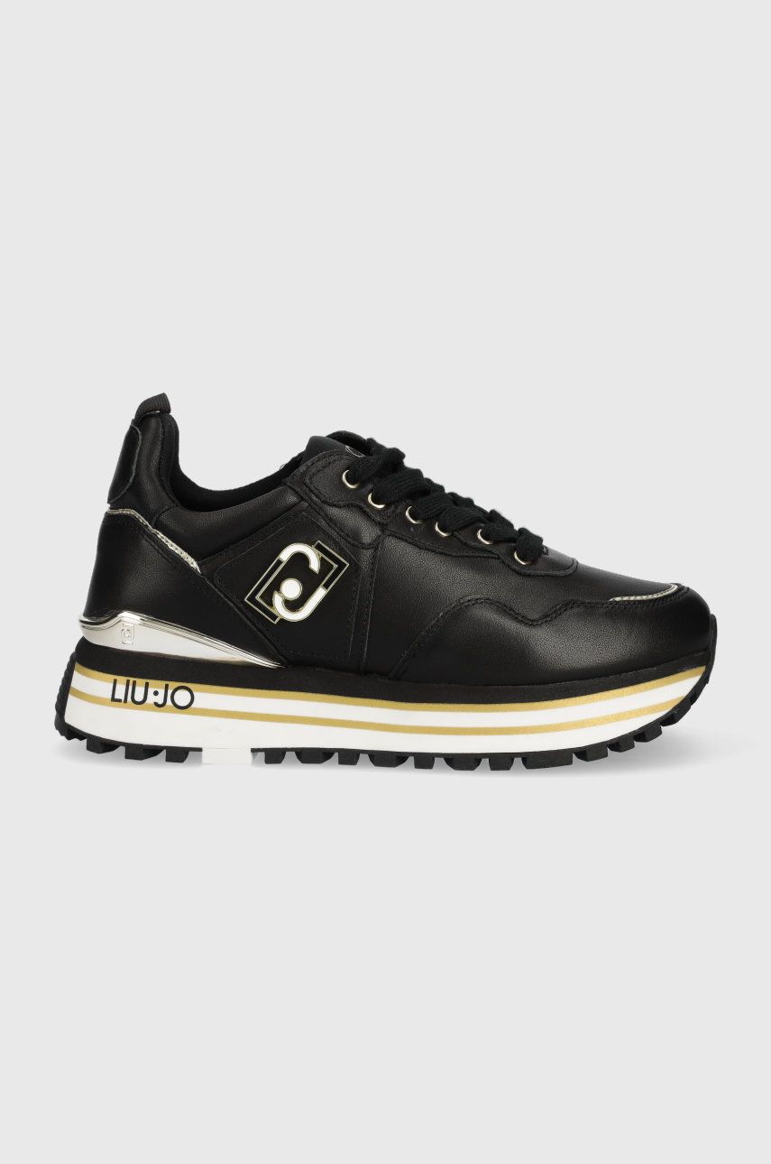 Liu Jo sneakersy skórzane Maxi Wonder 01 BF2095P010222222 kolor czarny