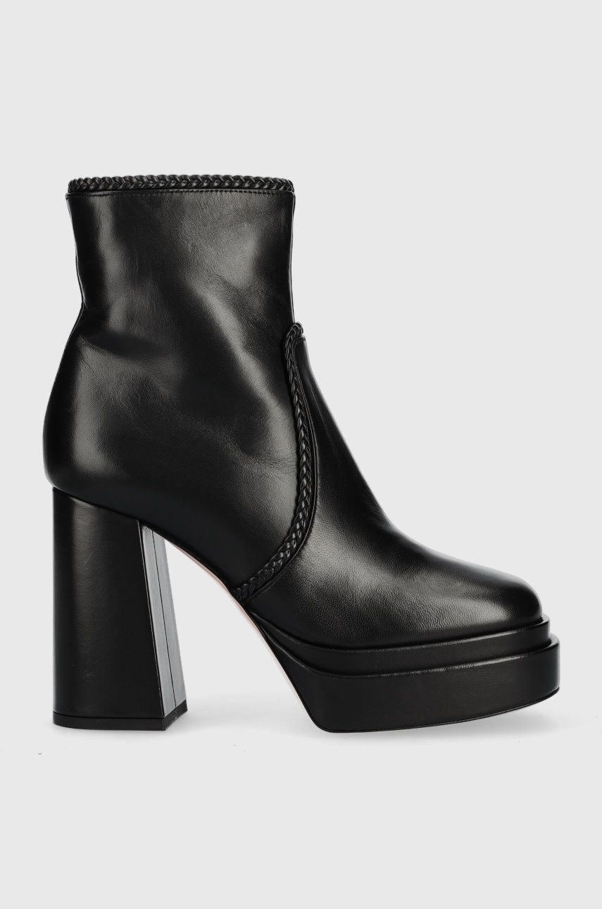 E-shop Kožené kotníkové boty Liu Jo Nelly 01 dámské, černá barva, na podpatku