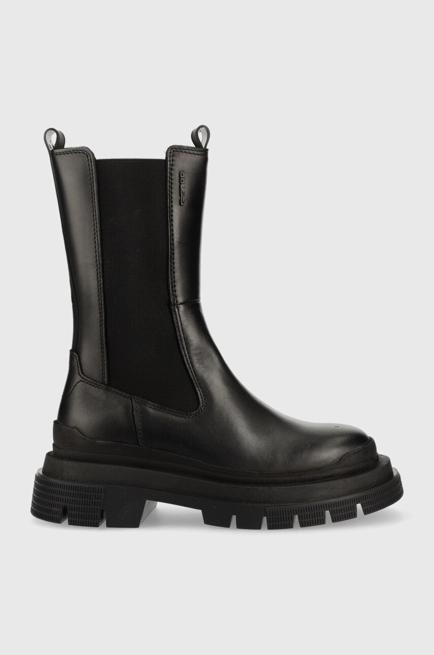 

Кожени боти челси G-Star Raw Lintell Hgh в черно с платформа, Черен