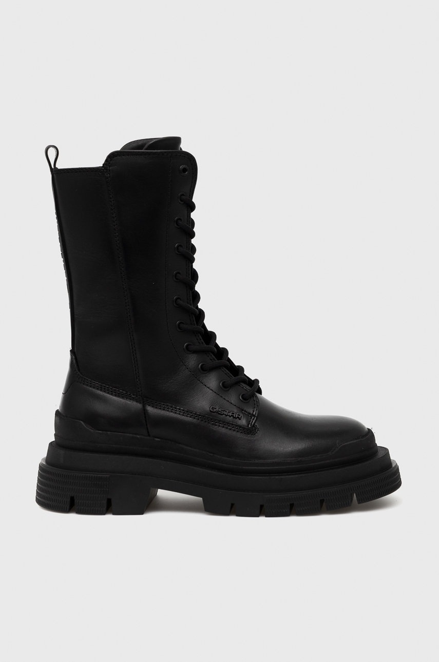 

Кожени кубинки G-Star Raw Lintell в черно с платформа, Черен