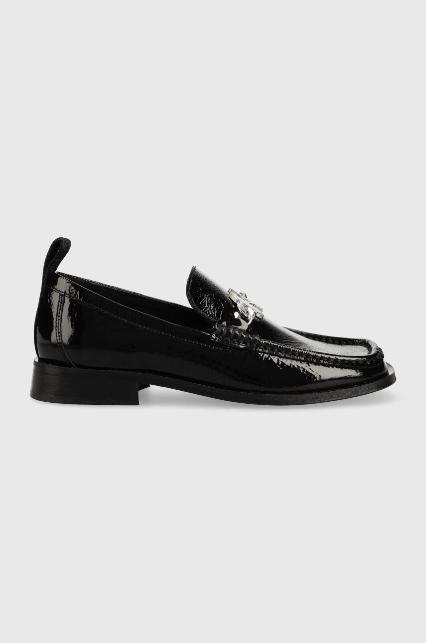 Karl Lagerfeld Mocasini De Piele Mokassino Ii Femei, Culoarea Negru, Cu Toc Plat Kl41336