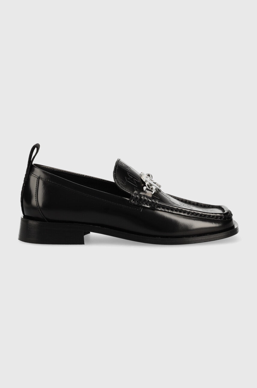 Karl Lagerfeld Mocasini De Piele Mokassino Ii Femei, Culoarea Negru, Cu Toc Plat Kl41335