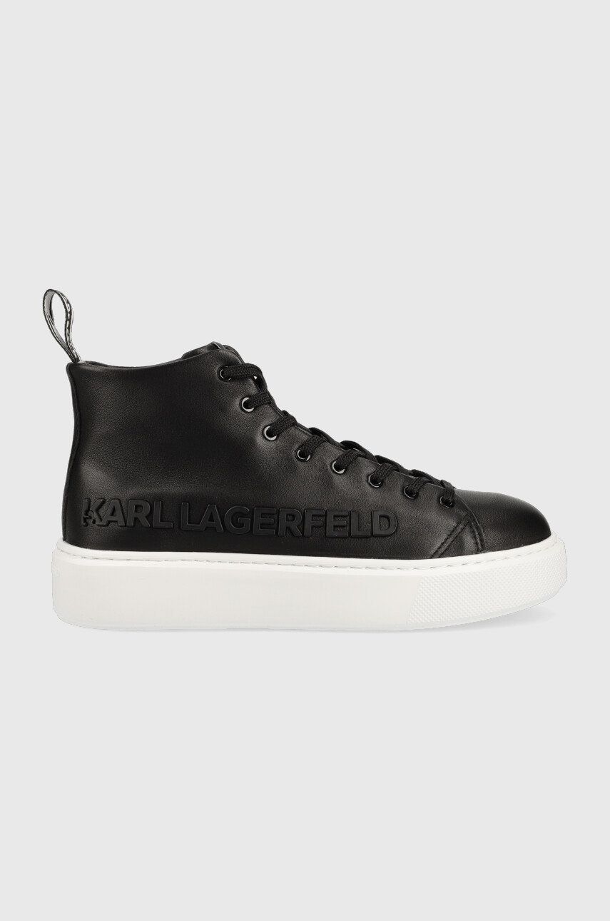 Kožené sneakers boty Karl Lagerfeld MAXI KUP černá barva, KL62255A - černá -  Svršek: Umělá hmo