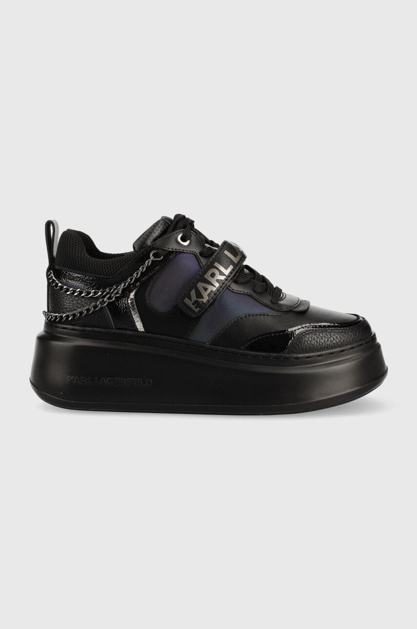 Levně Kožené sneakers boty Karl Lagerfeld Anakapri černá barva
