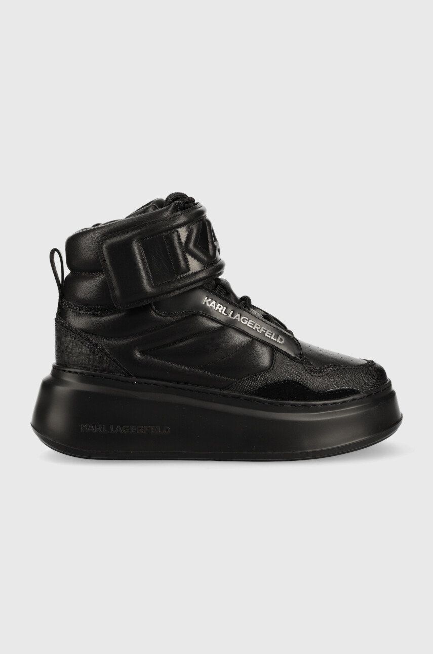 Levně Kožené sneakers boty Karl Lagerfeld ANAKAPRI černá barva, KL63555