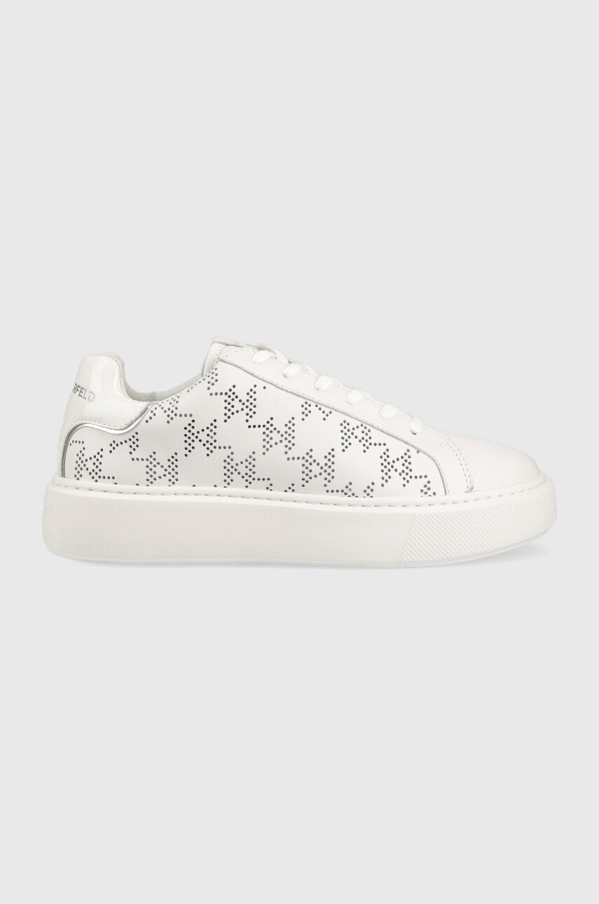 Levně Kožené sneakers boty Karl Lagerfeld Maxi Kup bílá barva